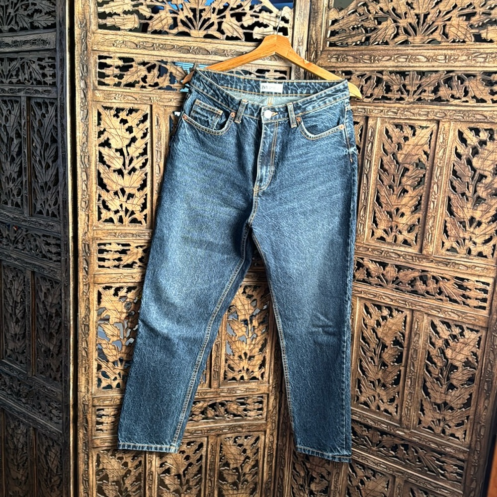 Zara blue jeans.